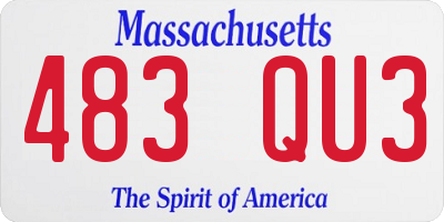 MA license plate 483QU3