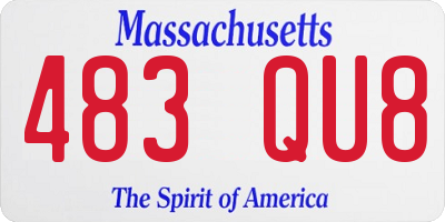 MA license plate 483QU8