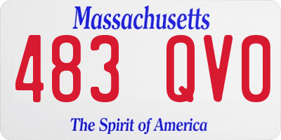 MA license plate 483QV0