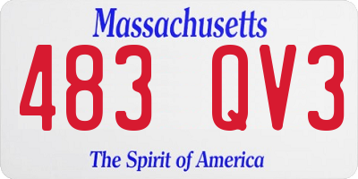 MA license plate 483QV3