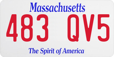 MA license plate 483QV5