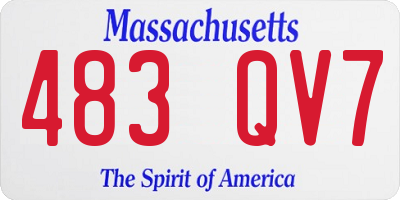 MA license plate 483QV7