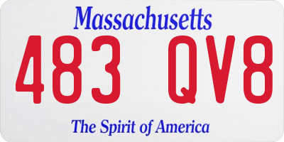 MA license plate 483QV8