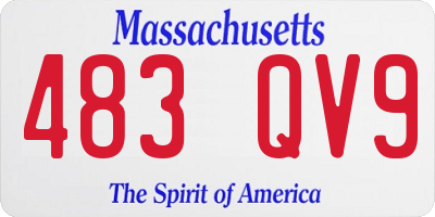 MA license plate 483QV9