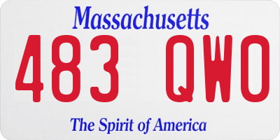 MA license plate 483QW0