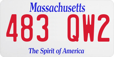 MA license plate 483QW2