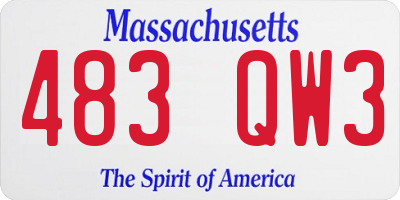 MA license plate 483QW3