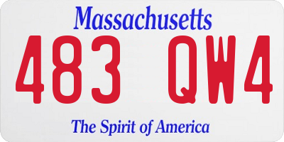 MA license plate 483QW4