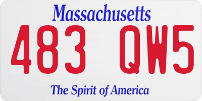 MA license plate 483QW5