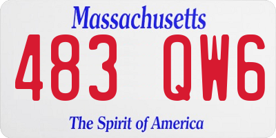 MA license plate 483QW6