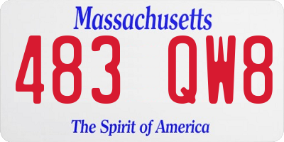 MA license plate 483QW8