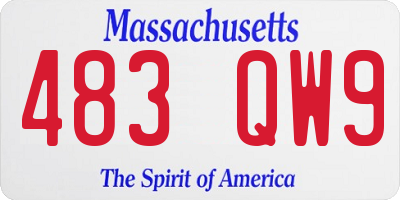 MA license plate 483QW9