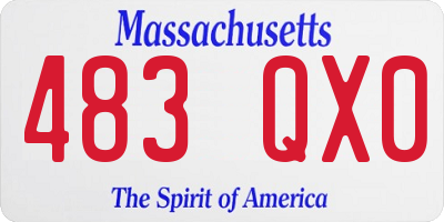 MA license plate 483QX0