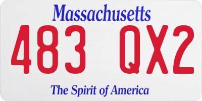 MA license plate 483QX2