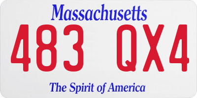MA license plate 483QX4