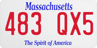 MA license plate 483QX5