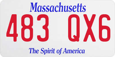 MA license plate 483QX6