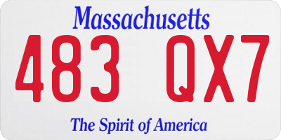 MA license plate 483QX7