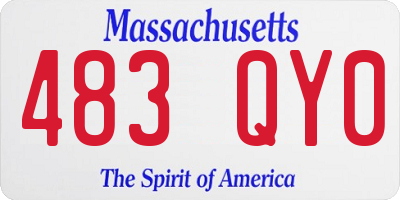 MA license plate 483QY0