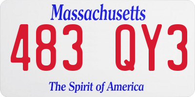 MA license plate 483QY3