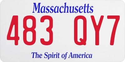 MA license plate 483QY7