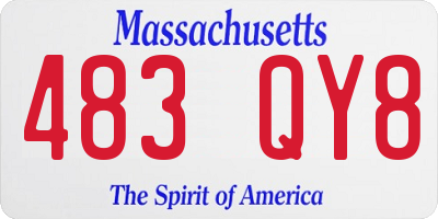 MA license plate 483QY8