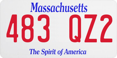 MA license plate 483QZ2