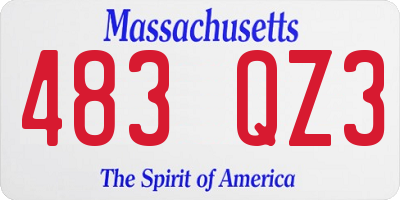 MA license plate 483QZ3