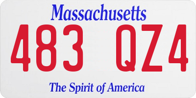 MA license plate 483QZ4