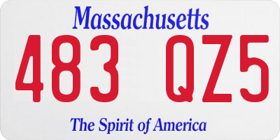 MA license plate 483QZ5