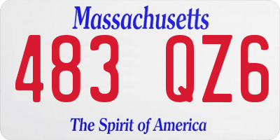 MA license plate 483QZ6