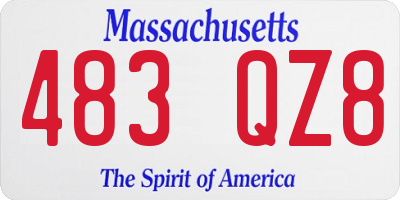 MA license plate 483QZ8