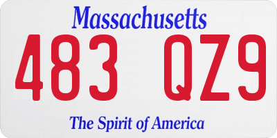 MA license plate 483QZ9