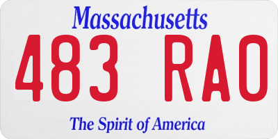 MA license plate 483RA0