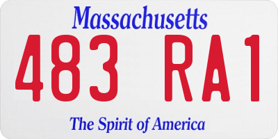 MA license plate 483RA1