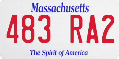 MA license plate 483RA2