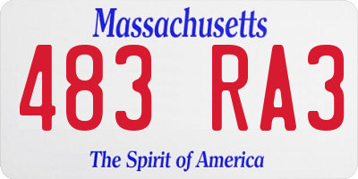 MA license plate 483RA3