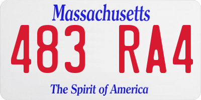 MA license plate 483RA4