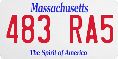 MA license plate 483RA5