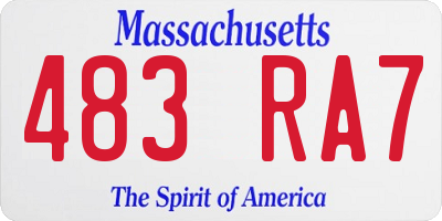 MA license plate 483RA7