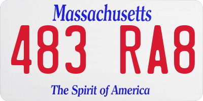 MA license plate 483RA8