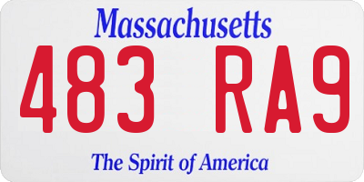 MA license plate 483RA9
