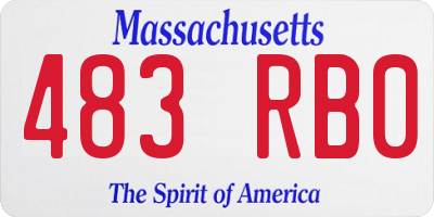 MA license plate 483RB0