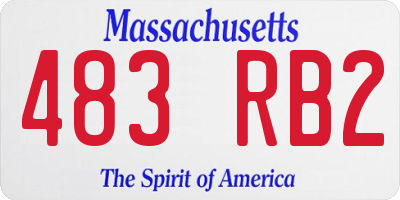 MA license plate 483RB2