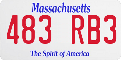 MA license plate 483RB3