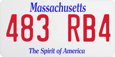 MA license plate 483RB4