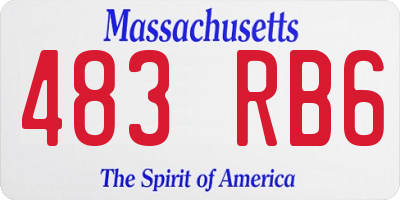 MA license plate 483RB6