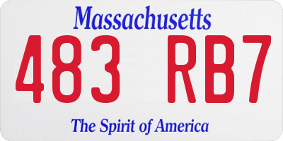 MA license plate 483RB7