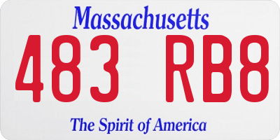 MA license plate 483RB8