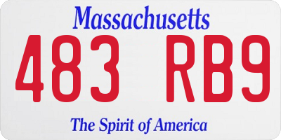 MA license plate 483RB9
